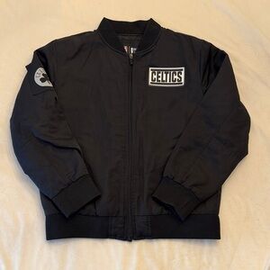 Big Kids Celtics Black Bomber Jacket, sz 14/16